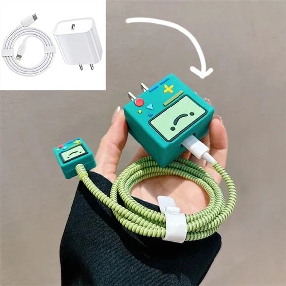 Adventure Time BMO iPhone Charger Cable Protectors P16 (Made in USA) - Picture 1 of 6